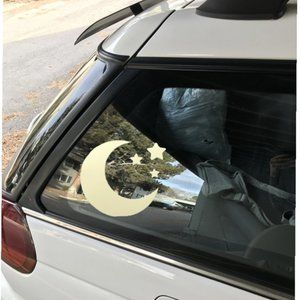 Crescent Moon & Stars- Vinyl Decal